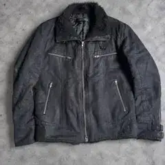 美品‼️ SCHLÜSSEL シュリッセル ファージャケット　Y2K 黒 3