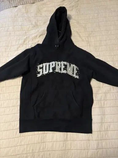 Supreme black hoodie bubble size small