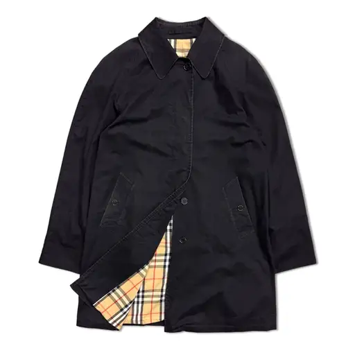 【BURBERRY LONDON】COAT 黒　バルマカンコート　バーバリー