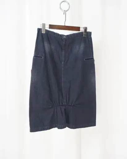 MARITHE+FRANCOIS GIRBAUD Gathered Denim Skirt
