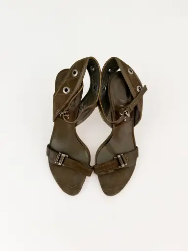 Christian Dior by John Galliano Suede Sandal Heels (IT 35.5)