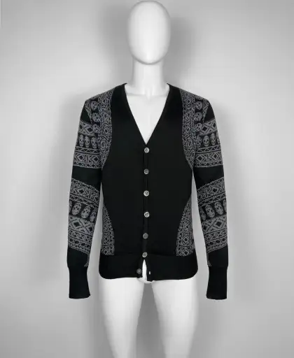 F/W 2010 SKULL WOOL KNIT CARDIGAN SWEATER - EXTREMELY RARE -