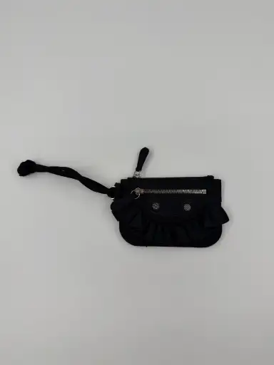 BALENCIAGA LE CAGOLE COIN PURSE WALLET - BLACK SKIRT SPANDEX WITH RUFFLES