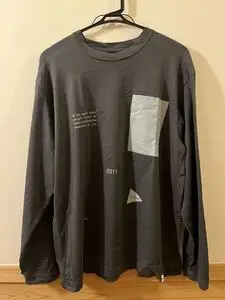 定価1.3万 and wander composition アンドワンダー 長袖Tシャツ チャコール ロンT 長袖 XL