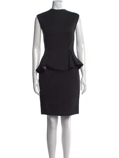 Mock Neck Knee-Length Dress