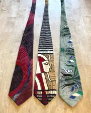 VTG Claude Montana Silk Neckties Ties Lot of 3 - Made in Italy