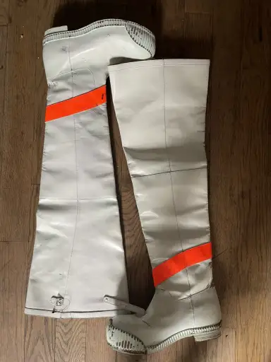 205W39NYC runway sample firefighter thigh high boots