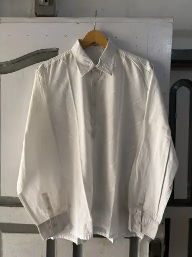 White Yohji Yamamoto Y’s Bis Half Button Shirts
