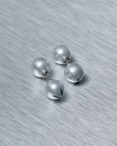 VTMNTS Double Pearl 'V' Earrings