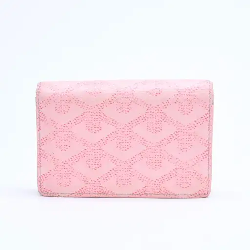 GOYARD ゴヤール カードホルダ― ヘリンボーン柄 フランス製 ゴヤールディンキャンバス ピンク 良品 中古 4a008867