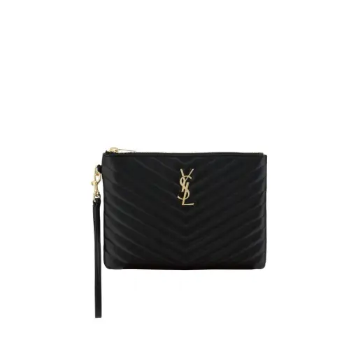 Black Calf Leather Bos Taurus Clutch Bag