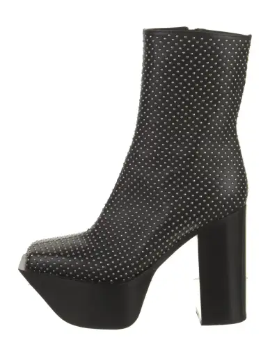 Leather Studded Accents Boots