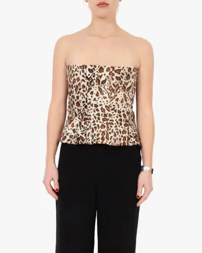 SS20 Corset in Leo Printed Calf Hair Leather