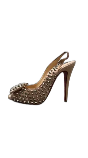 Worn Carefully Christian Louboutin Women's Fashion Shoes High Heels - Metal Leather Red Beige Silver Second Hand Premium & Luxury