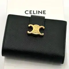☆新品同様☆セリーヌ 財布 ファインストラップウォレット ブラック トリオンフ