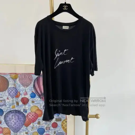 YSL Summer Black Cotton T-Shirt for Women .