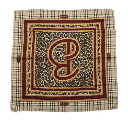 Burberry Women's Scarf Multi Animal Print 100% Silk Rectangle Scarf