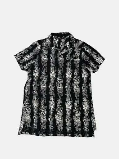 Skull-and-Rose Print Shirt