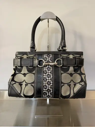 COACH TOTE BAG BLACK WITH PRINT