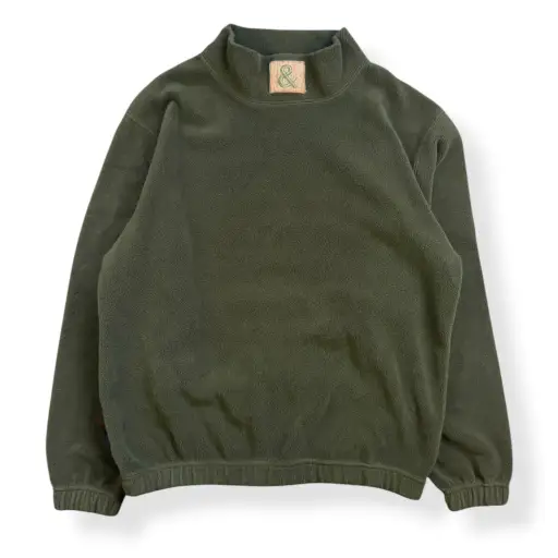 2000's Dolce & Gabbana Mock Neck Fleece Sweatshirt (L) | Large, Green