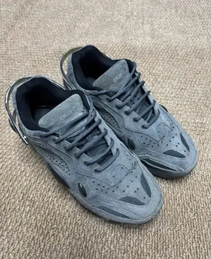 Raf Simons Cylon-21 Asphalt Gray Suede Bubble Shoes K37.