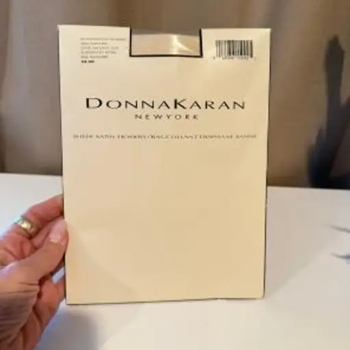 Donna Karan New York Sheer Satin Hosiery Dark Palomino Tall Style 223 Vintage
