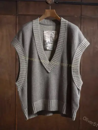 Ziggy Chen 25AW light‑grey cashmere knit vest YYYY17/2610