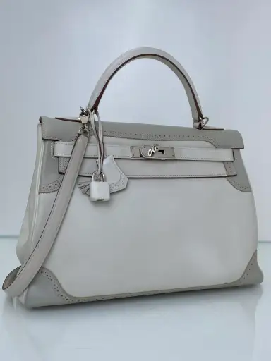 Hermes Kelly 32 Ghillies Gris Swift PHW #P