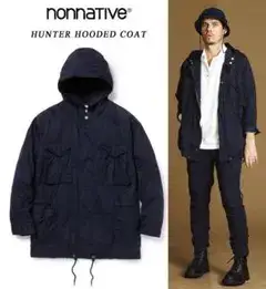 美品 nonnative HUNTER HOODED COAT 1 ネイビー