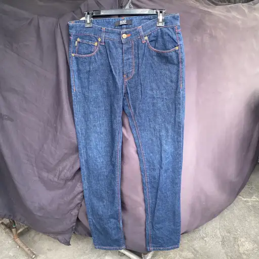 Raf simons yellow patent pocket denim longpant