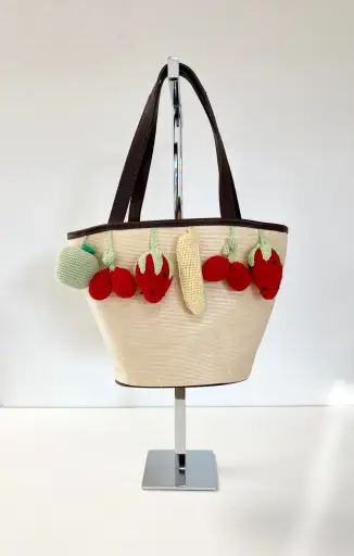MOSCHINO fruits crochet handbag
