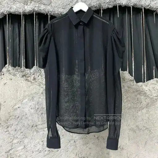 YSL Black Sheer Women's Shirt .