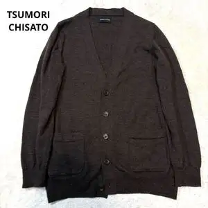 TSUMORI CHISATO ツモリチサト ウール100% ニット カーディガン ブラウン メンズ レディース ユニセックス Mサイズ相当