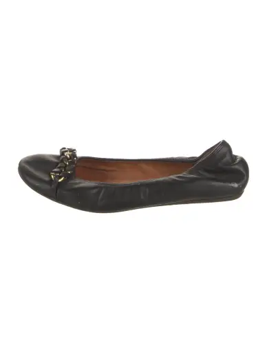 Leather Studded Accents Ballet Flats