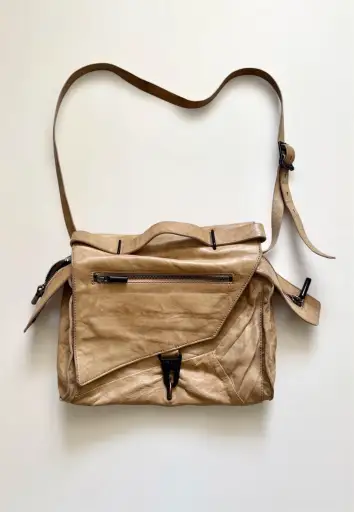 Helmut Lang 03-04’ asymmetrical leather side bag