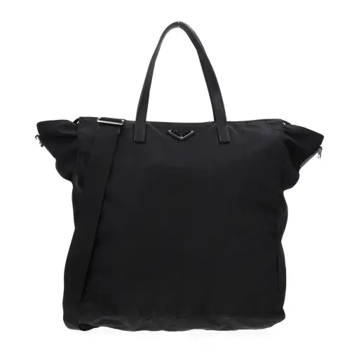 Tessuto Nylon Vela Shopping Tote Black