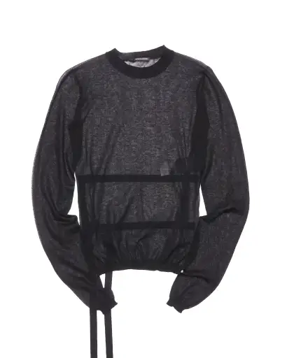 Ann Demeulemeester 'Betsy' Sheer Harness Detail Long Sleeve Knit Tee