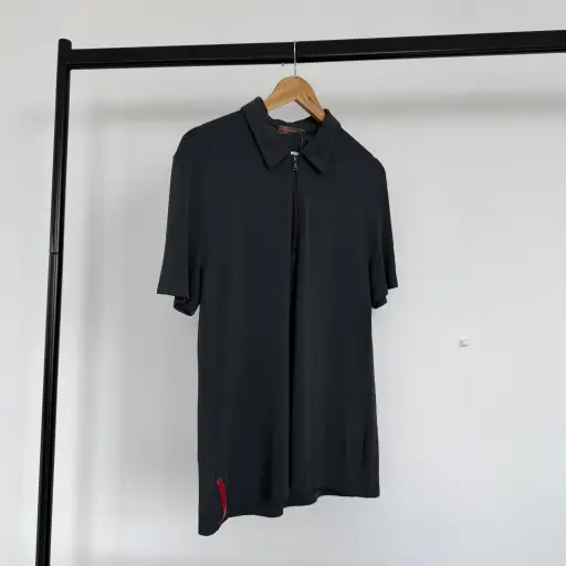 ss2000 prada sport rubber zipped polo