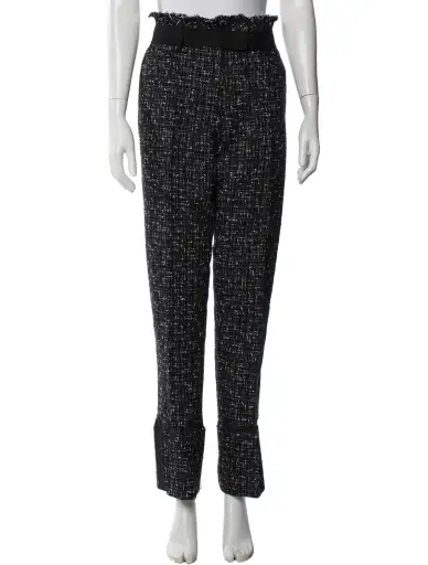Tweed Pattern Straight Leg Pants