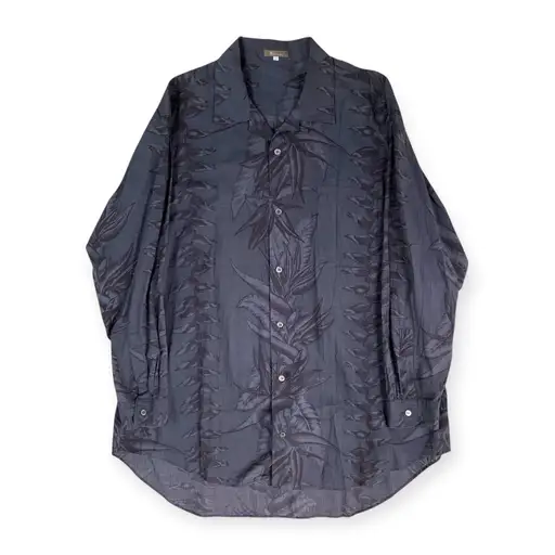 Yohji Yamamoto Y's for men 2003FW MX-B91-021 Botanical Print Open Collar Shirt ヨウジヤマモト ワイズフォーメン 03AW ボタニカル柄 オープンカラーシャツ