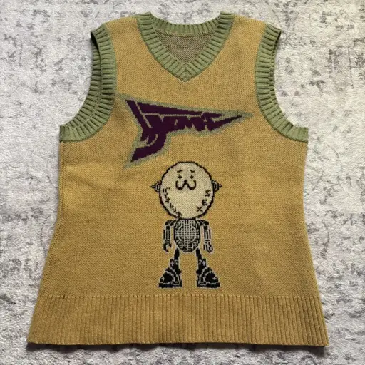 20471120 Hyoma Scabbed Wing Knit Vest Yellow | Size M