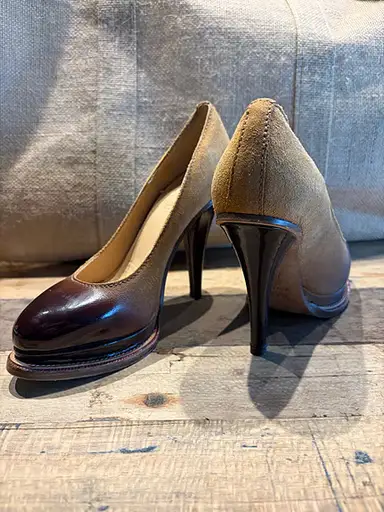 DESIGNER Acne Studios hæler i lær og semsket str 37 brun/beige