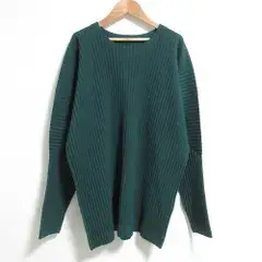HOMME PLISSE ISSEY MIYAKE オムプリッセ イッセイミヤケ プリーツ クルーネック ニットカットソー HP01JK152 サイズ4 グリーン メンズ 春 夏 秋 冬 中古 古着 USED 美品