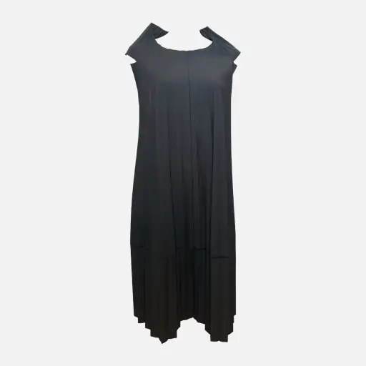 Junya Watanabe F/W 1998 Comme Des Garçons Black Accordion-Pleated Sleeveless Midi Dress