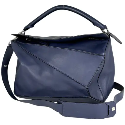 Loewe Navy Leather Handbag (Pre-Owned)