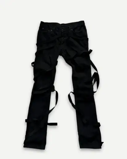 Helmut lang SS04 Black Bondage Strap Mummy Denim
