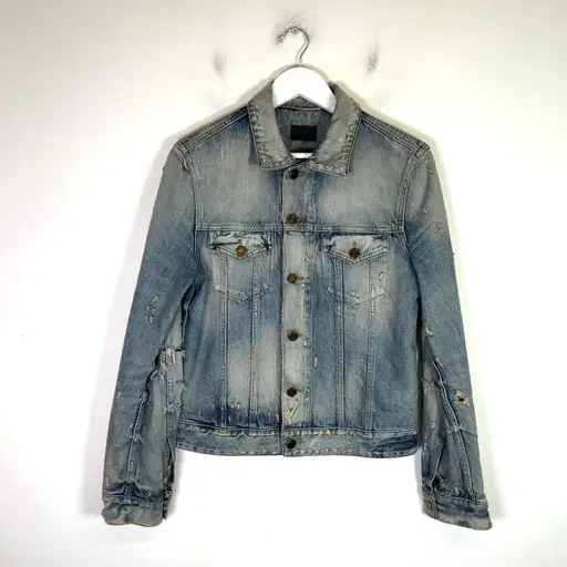 Saint Laurent SS21 Distressed Denim Jacket