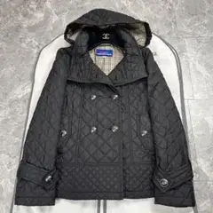 バーバリー♡2way キルティングジャケット ハーフコート ノバチェック 黒 M