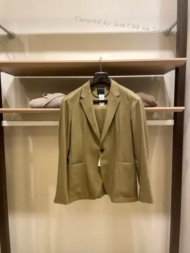 Zegna Olive Green Single-Breasted Blazer