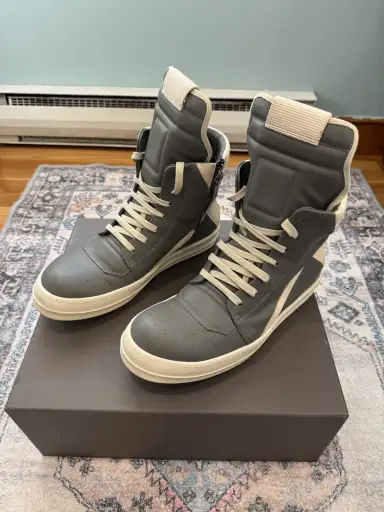 Rick Owens Grey concordians washed indigo Geobasket